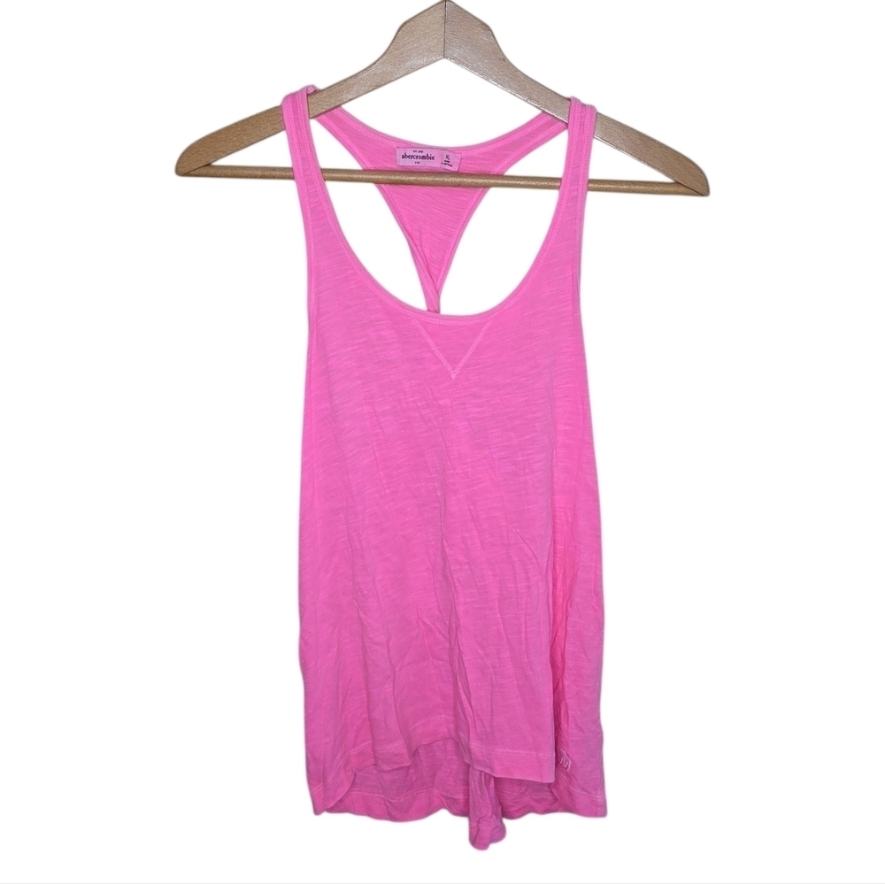 Abercrombie Kids Bright Pink Twisted Racerback Tank Top Girls Size XL